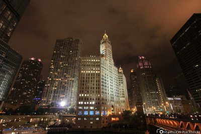 Die Skyline von Chicago in der Nacht