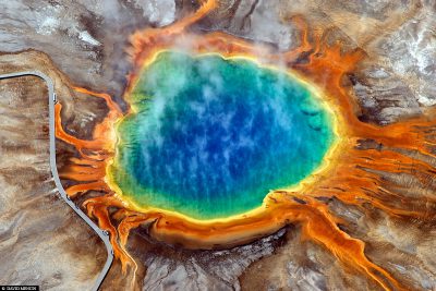 Aerial View, Grand Prismatic Spring, Yellowstone National Park, USA, On Your Own, Attractions, UNESCO World Heritage, Travelreport