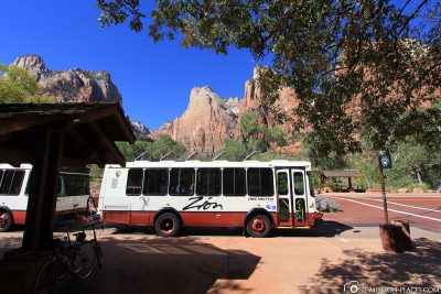 The free shuttle bus through the park