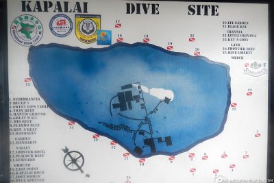 Diving map of Kapalai Dive Resort