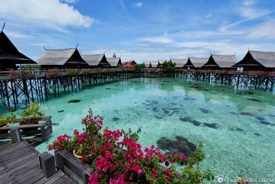 The resort's water bungalows