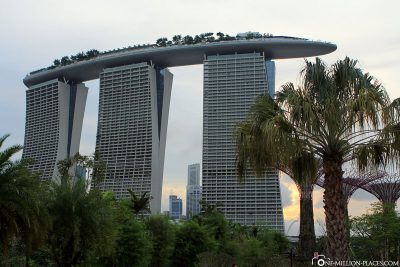 The hotel from the view of Gardens by the Bay