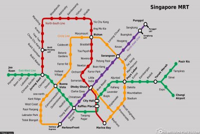 Eine Karte der MRT in Singapur