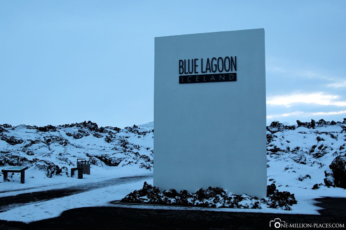 Eingang, Schild, Blaue Lagune, Grindavík, Island, Thermalbad, Winter, Salzwassersee, Reisebericht