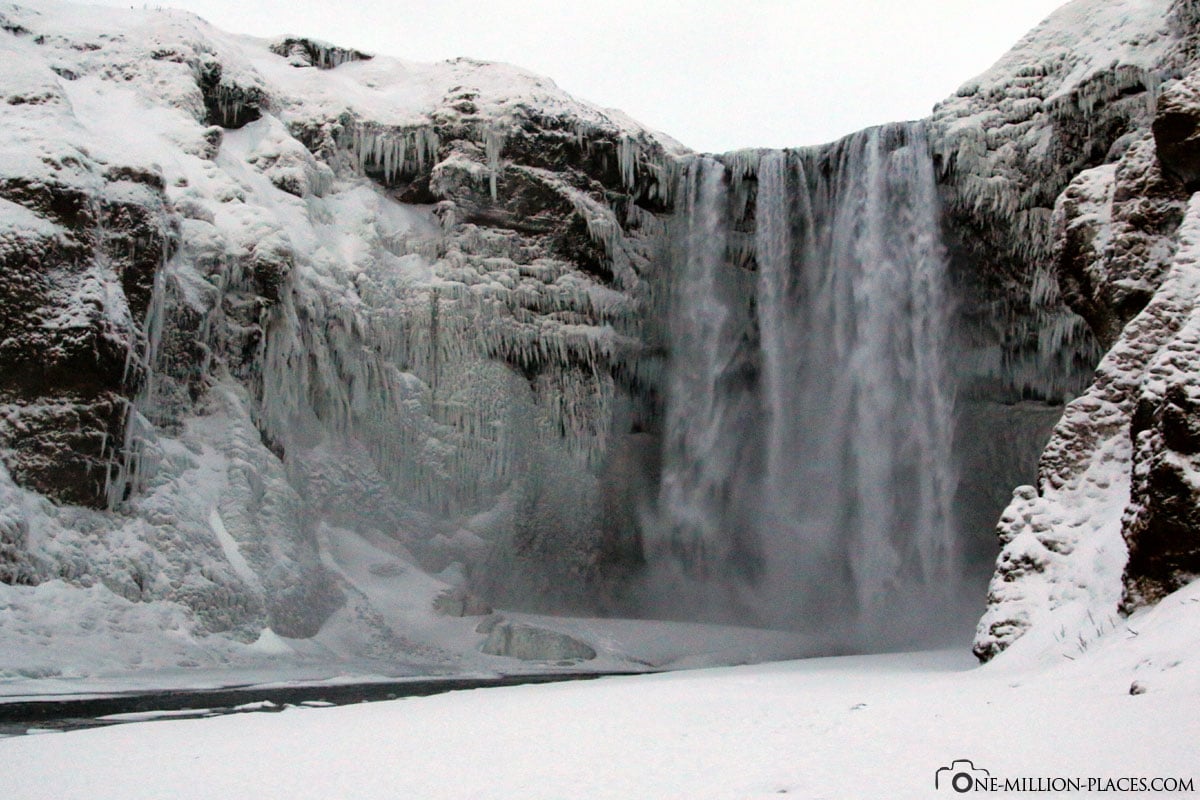 Skogafoss Wasserfall, Island, Winter, Reisebericht