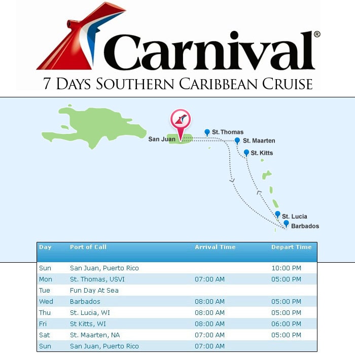 Route, Karibik Kreuzfahrt, Carnival Valor, San Juan, Puerto Rico, Reisebericht