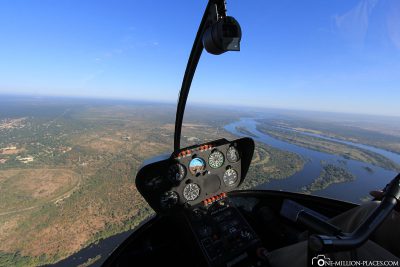 Ein Helikopterflug über die Victoriafälle