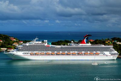 Carnival Valor in the port of Castries