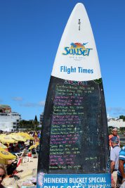 The take-off and landing times