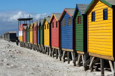 The colourful beach houses in Muizenberg