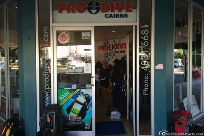 The shop of Pro Dive Cairns