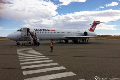 Our flight with Quantas to Adelaide