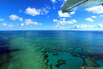 Flight over the Great Barrier Reef