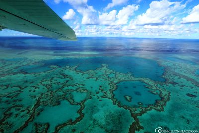 Flug über das Great Barrier Reef
