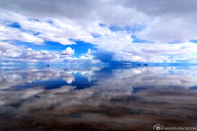 Cloud reflections in the salt lake