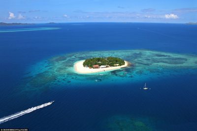 Aerial view of Beachcomber Island