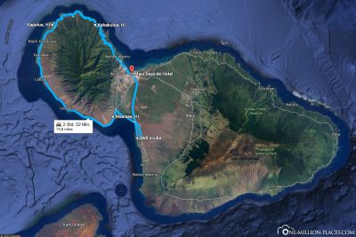 Unsere Route entlang der Westküste von Maui