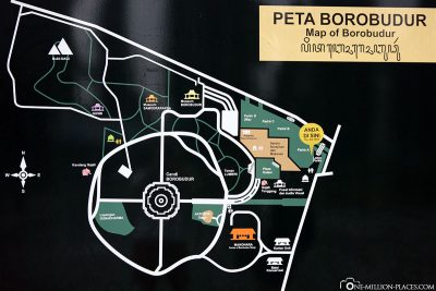 Eine Karte vom Borobudur Gelände