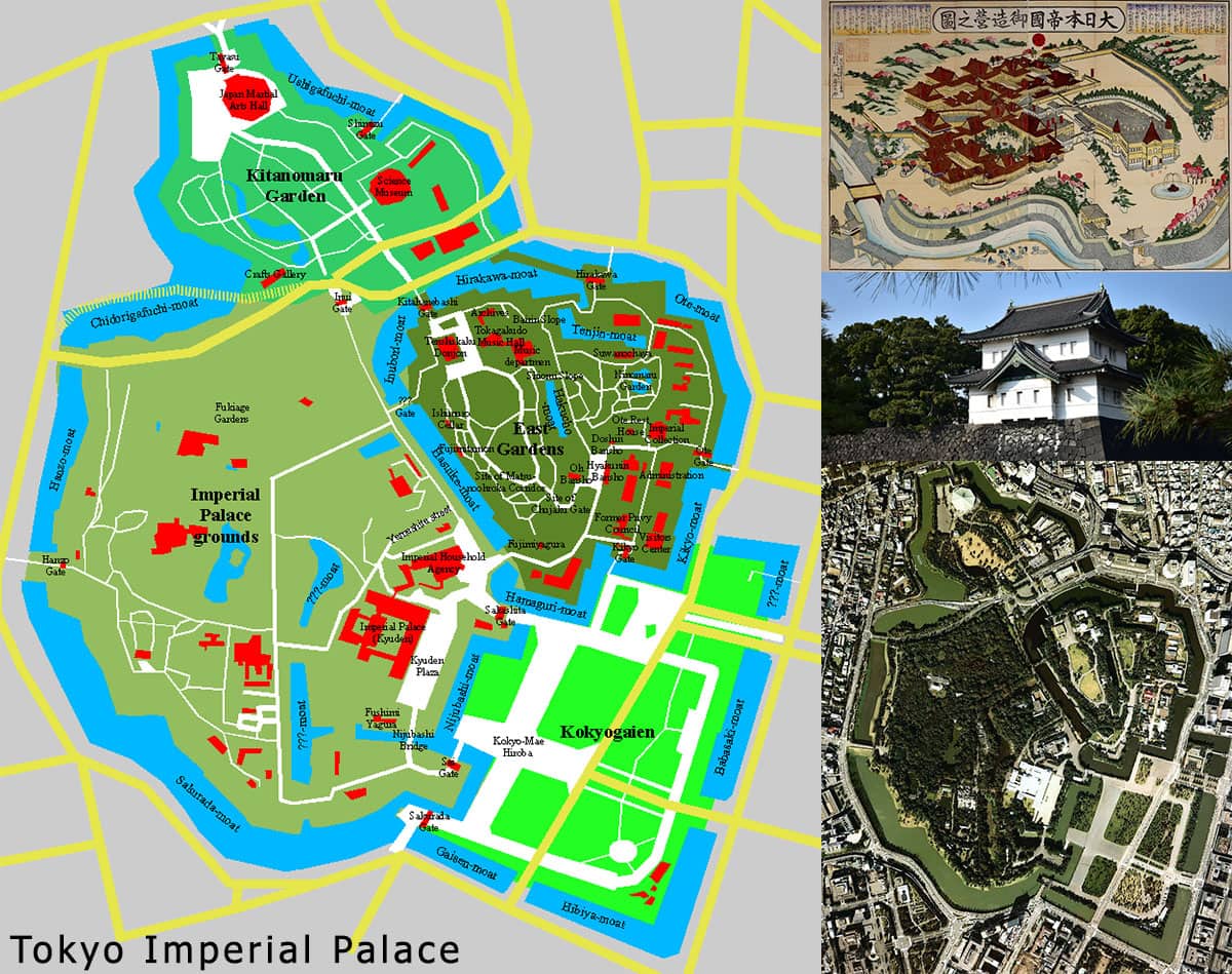 Karte, Kaiserpalast, Tokio, Japan, Sehenswürdigkeiten, Auf eigene Faust, Stadtbesichtigung, Reisebericht