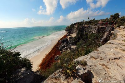 The Mayan site on the beach