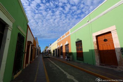 The pretty colourful alleys in Campeche