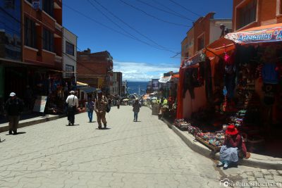 The town of Copacabana on Lake Titikaka