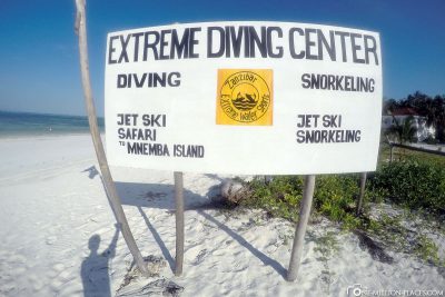The Extreme Diving Center on Sansibar