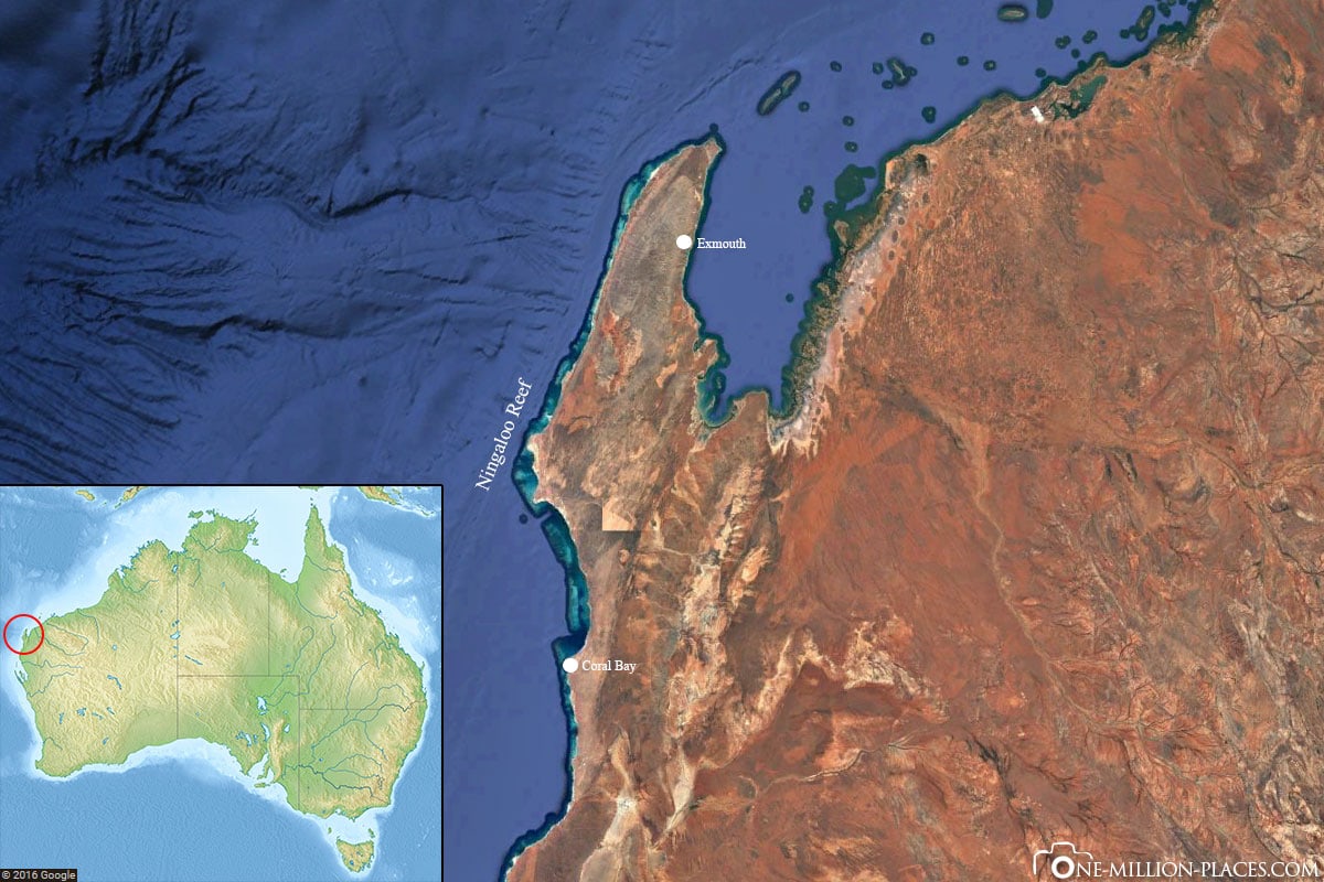 Map, Ningaloo Reef, Coral Bay, Diving, Australia, State of Western Australia, Travel Report