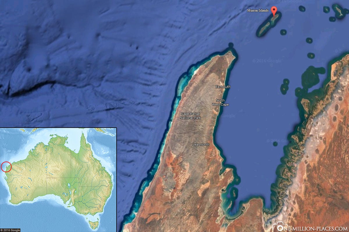 Muiron Islands, Karte, Ningaloo Reef, Exmouth Diving Center, Australien, Bundesstaat Western Australia, Reisebericht
