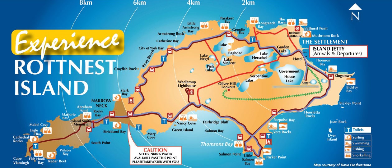 Karte, Rottnest Island, Perth, Australien, Reisebericht