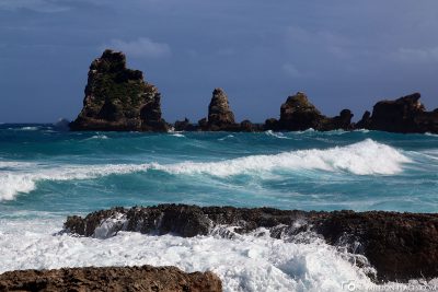 Die wilde Atlantikküste in Guadeloupe