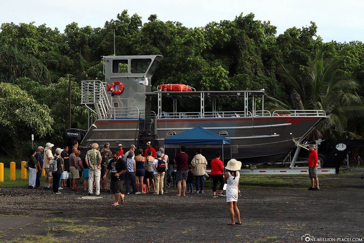 Das Schnellboot, Lava Boat Volcano Ocean Tour, Kalapana Lava Boot Tour, Big Island, Hawaii, USA, Reisebericht