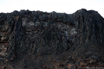 The cliffs with cold lava