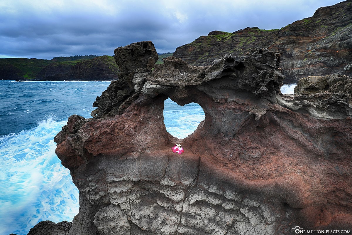 Heart Shaped Rock, Stony Heart, Nakalele Blowhole, Maui, Hawaii, USA, Reisebericht