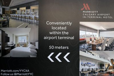 Infoschild zum Calgary Airport Marriott Hotel