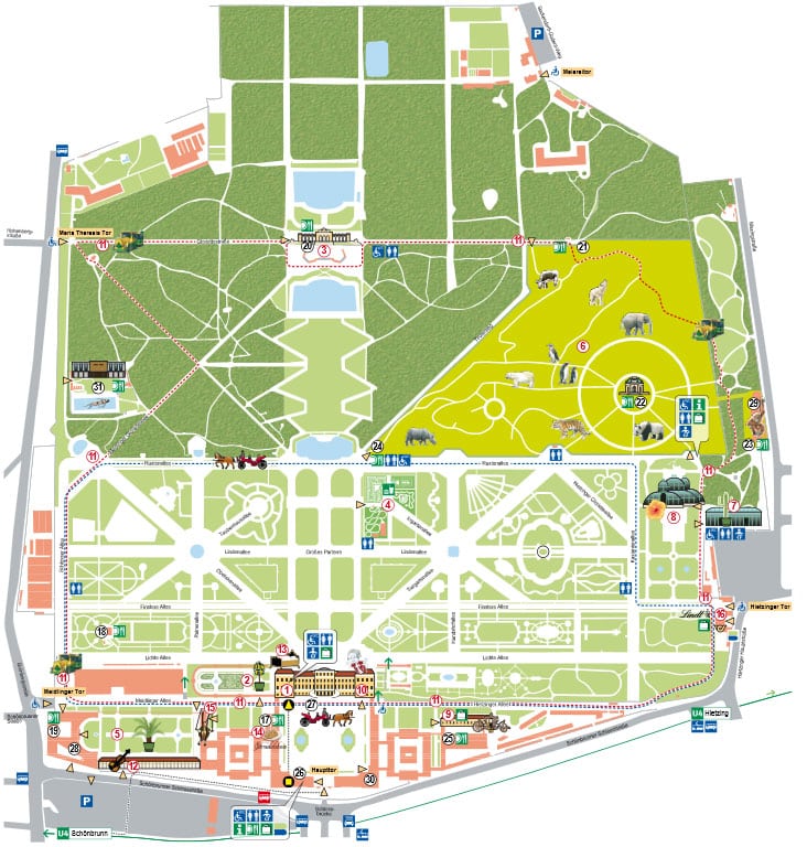 Karte Schloss Schönbrunn