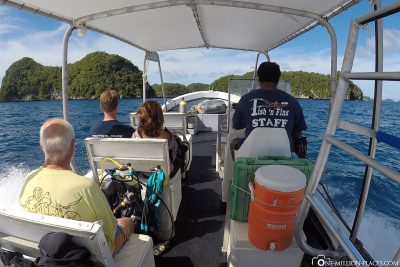 The trip to the dive sites