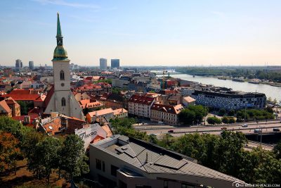 View over Bratislava and the Danube