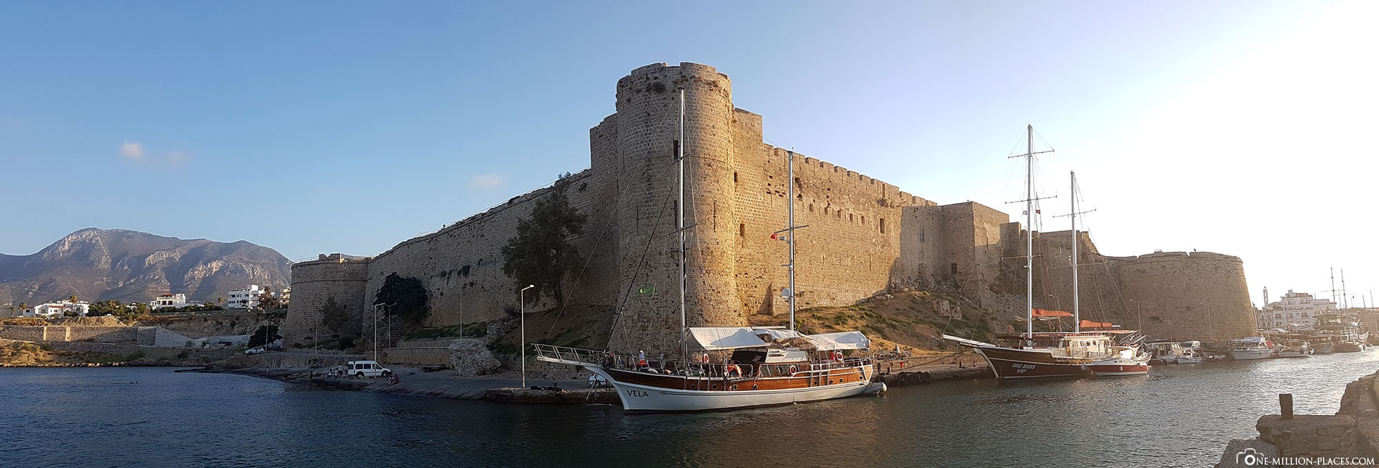 Panoramabild der Festung von Kyrenia, Zypern, Nordzypern, Sehenswürdigkeiten, Reisebericht
