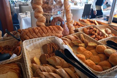 Bread selection at the breakfast buffet
