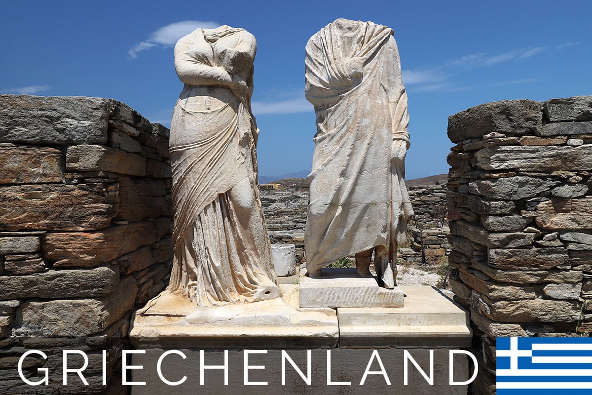 Titelbild, Delos, Ruinen, UNSECO Welterbe, Ausgrabungsstätte, Mykonos, Griechenland