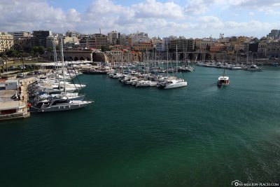 View of the marina and the city of Heraklion