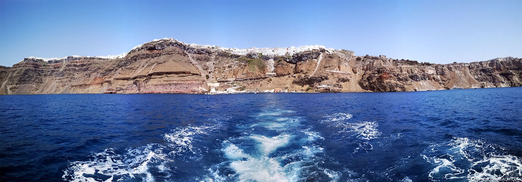 Steilküste von Fira, Fira, Thira, Santorini, Griechische Inseln, Griechenland, Kreuzfahrt, Reisebericht