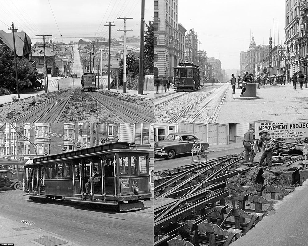 Historical pictures, Cable Car, San Francisco, funicular, tramway, California, SF, USA, travel report