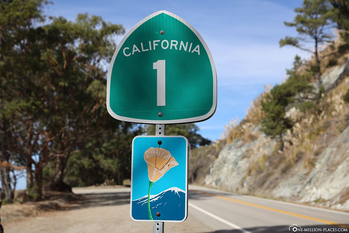 Highway 1, Schild, Kalifornien, USA, Reisebericht