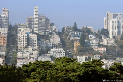 View of Lombard Street from Coit Tower