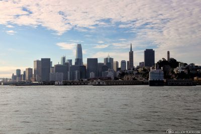 Blick zurück auf die Skyline von San Francisco