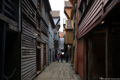 Holzhäuser in der Altstadt Bryggen