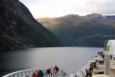 Great view into the Geirangerfjord from the ship