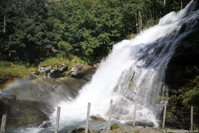 A rushing waterfall